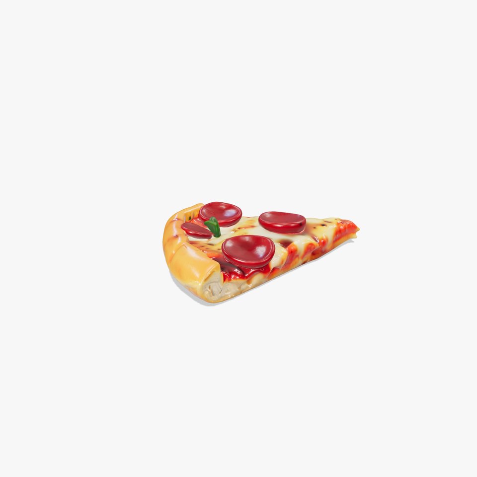 Pepperoni Pizza Slice Thin Crust model pack